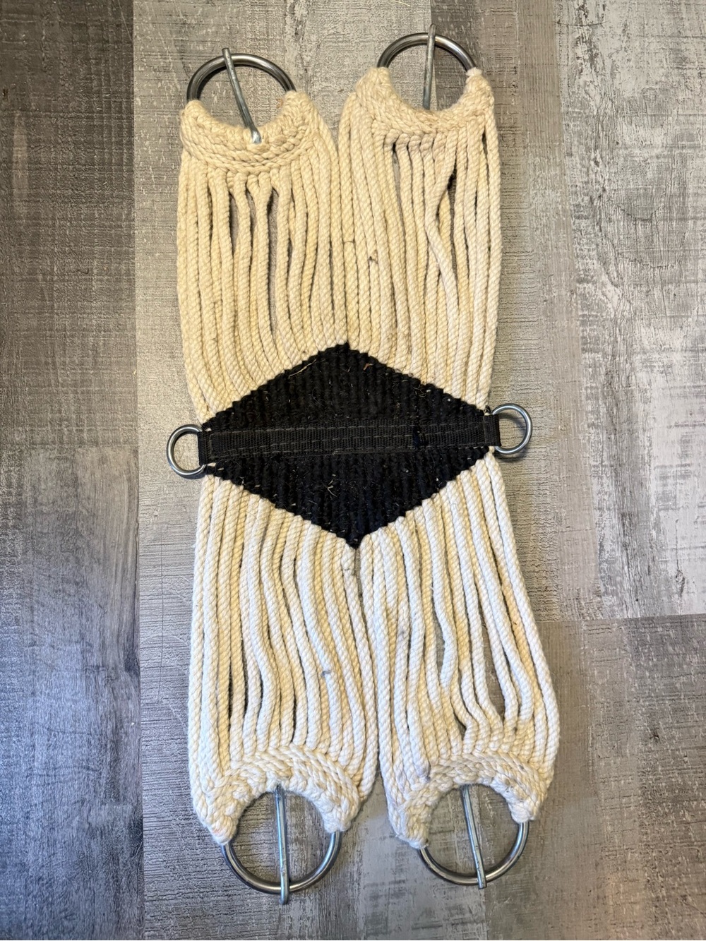 Double Rope String Cinch Packing Girth With D Rings About 26” Donkey Mule